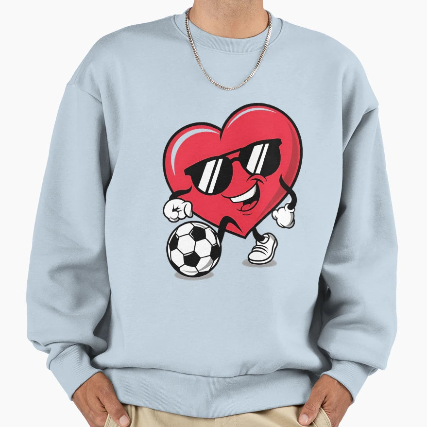 Heart Playing Soccer Fun Gift Sweatshirt - Fun Novelty Design for Adults - T-Shirt, Sweatshirt, Hoodie