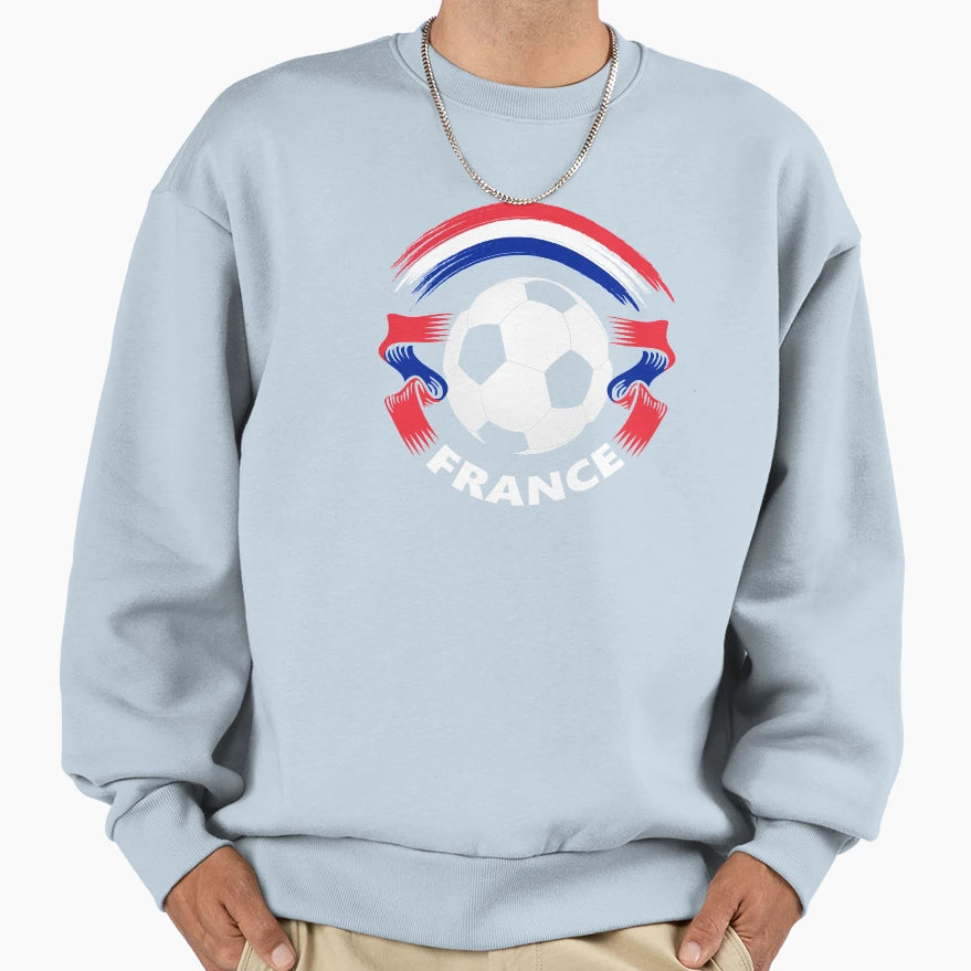 France Football Soccer Fan Flag Sweatshirt - Aesthetic Graphic for Adults - T-Shirt, Sweatshirt, Hoodie