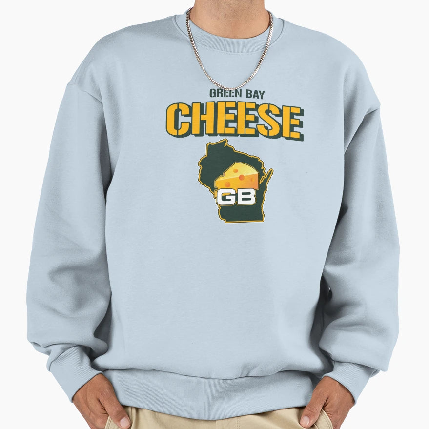Green Bay Cheese Wordmark Sweatshirt - Fun Novelty Design for Adults - T-Shirt, Sweatshirt, Hoodie