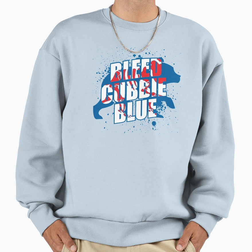 Bleed Cubbie Blue Sweatshirt - Custom Art Print for Adults - T-Shirt, Sweatshirt, Hoodie