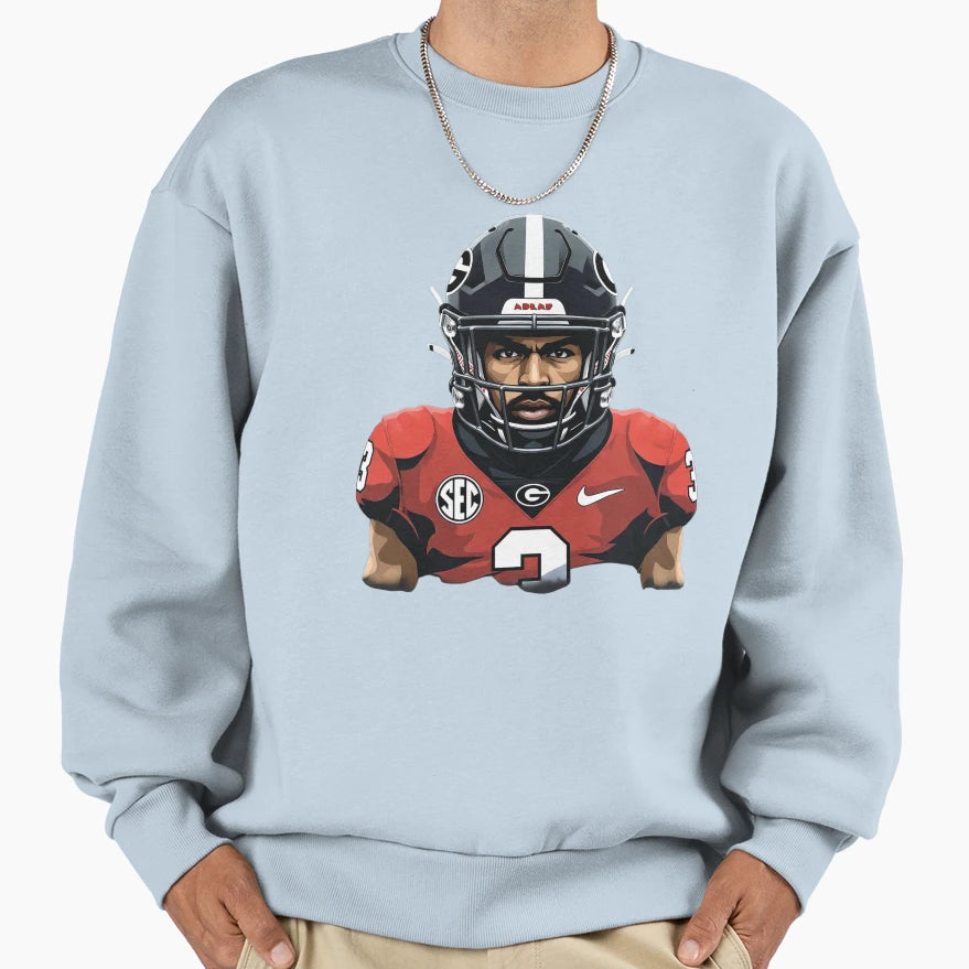 Gridiron Warrior Fearless Football Sweatshirt - Minimalist Print Unisex - T-Shirt, Sweatshirt, Hoodie