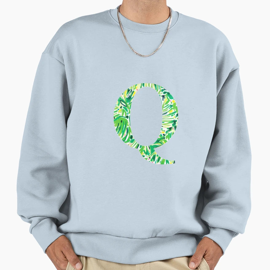 Letter Q Sweatshirt - Minimalist Print for Adults - T-Shirt, Sweatshirt, Hoodie
