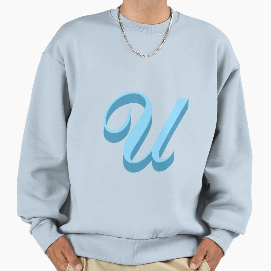 Letter U Sweatshirt - Custom Art Print Men Women - T-Shirt, Sweatshirt, Hoodie