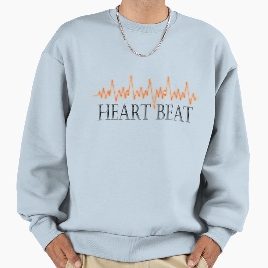 Heart Beat Sweatshirt - Fun Novelty Design Men Women - T-Shirt, Sweatshirt, Hoodie