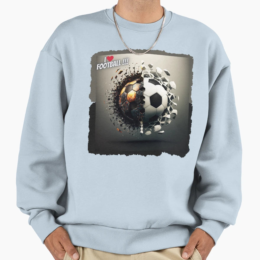 I Love Football Sports Lovers Sweatshirt - Casual Everyday Wear Men Women - T-Shirt, Sweatshirt, Hoodie