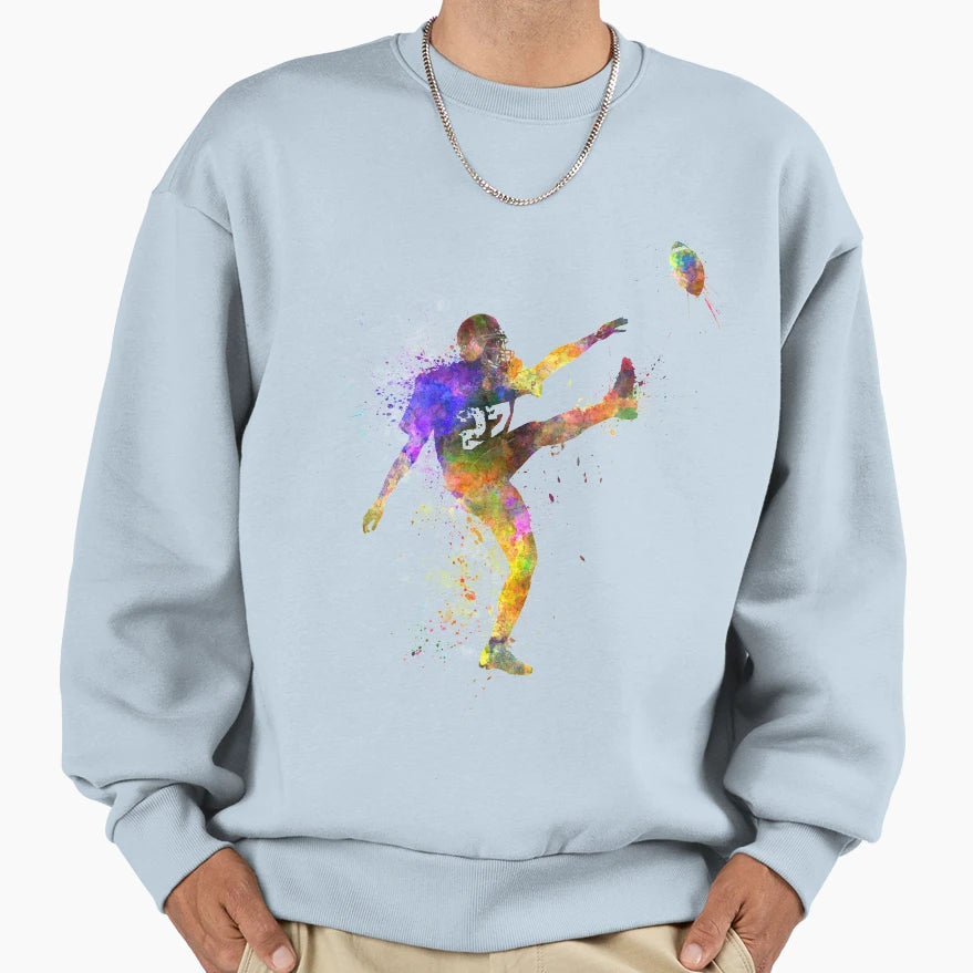 American Football Player Kicker Sweatshirt - Minimalist Print Men Women - T-Shirt, Sweatshirt, Hoodie