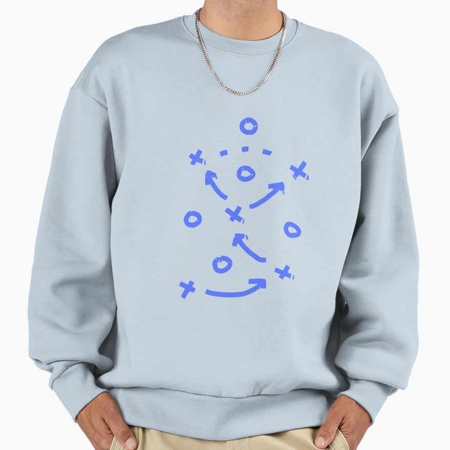 Football Blue Tactic Soccer Field Sweatshirt - Streetwear Style Unisex - T-Shirt, Sweatshirt, Hoodie
