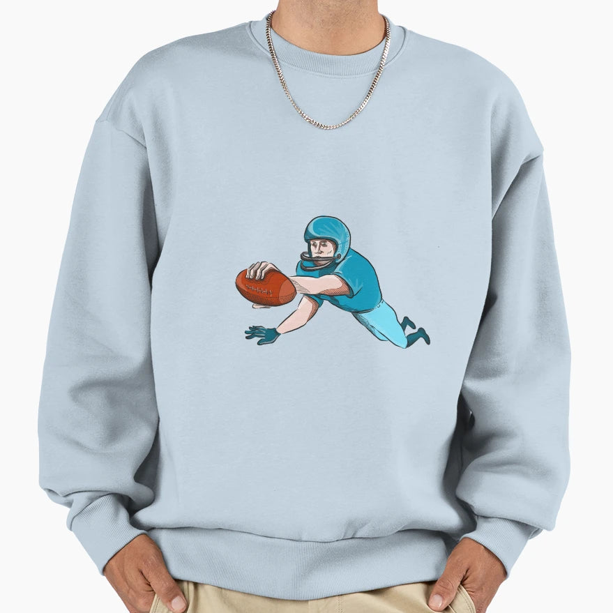 American Football Player Touchdown Sweatshirt - Trendy Graphic for Adults - T-Shirt, Sweatshirt, Hoodie