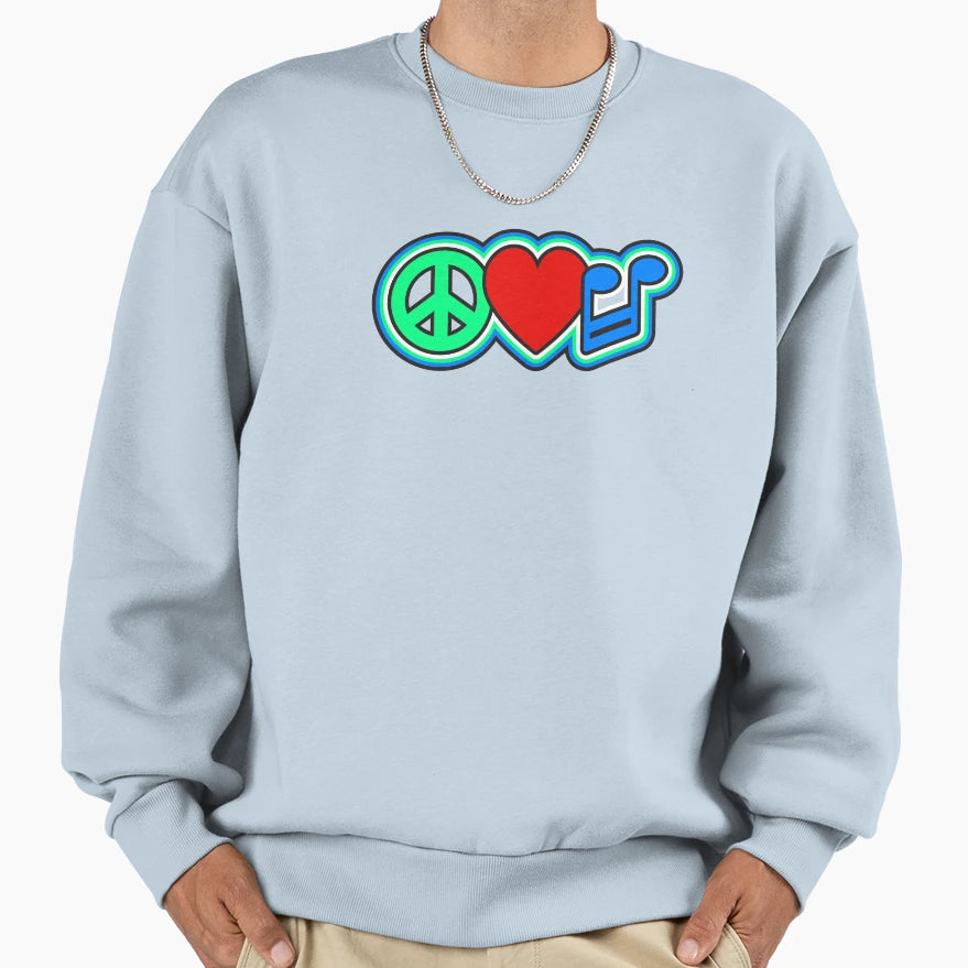 Music Love Peace Sweatshirt - Fun Novelty Design for Adults - T-Shirt, Sweatshirt, Hoodie