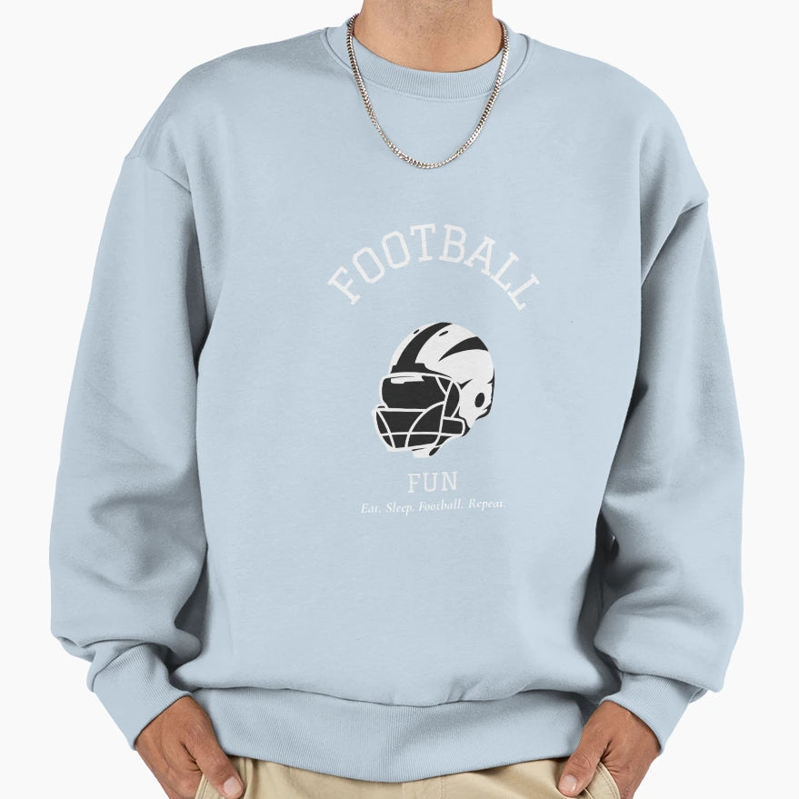 Football Fun Eat Sleep Football Sweatshirt - Graphic Print Men Women - T-Shirt, Sweatshirt, Hoodie