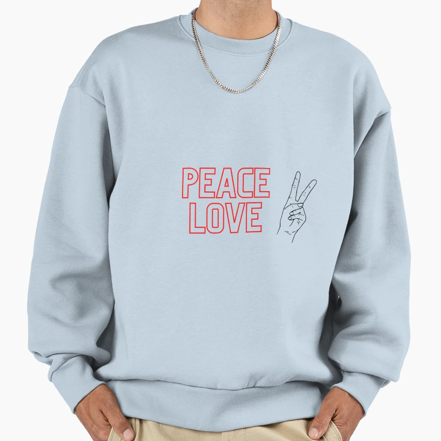 Peace Love Sweatshirt - Unique Graphic for Adults - T-Shirt, Sweatshirt, Hoodie