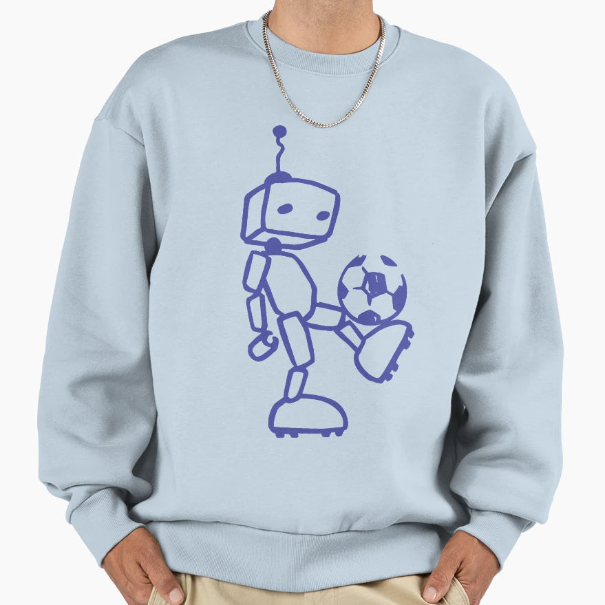 Robot Soccer Sweatshirt - Graphic Print Men Women - T-Shirt, Sweatshirt, Hoodie
