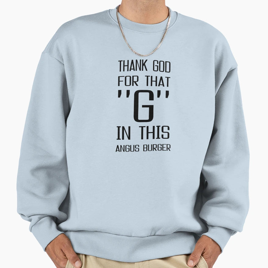 Angus Burger Mcdonalds Funny Fast Sweatshirt - Custom Art Print for Adults - T-Shirt, Sweatshirt, Hoodie