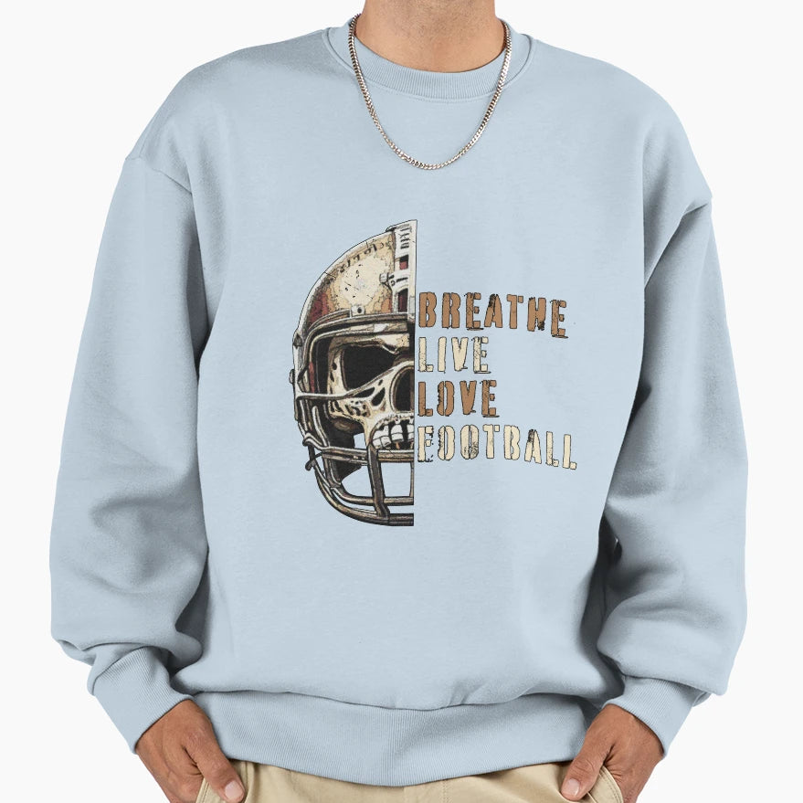 Breathe Live Love Football Sweatshirt - Unique Graphic for Adults - T-Shirt, Sweatshirt, Hoodie
