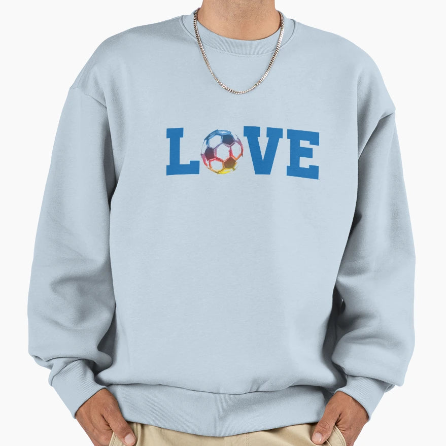 I Love Soccer Art Sweatshirt - Graphic Print Men Women - T-Shirt, Sweatshirt, Hoodie