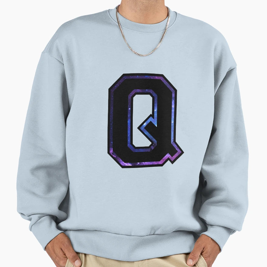Q Varsity Letters Sweatshirt - Custom Art Print for Adults - T-Shirt, Sweatshirt, Hoodie
