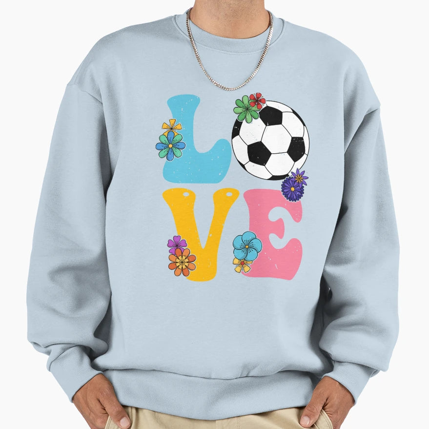Groovy Soccer Love Soccer Lover Sweatshirt - Aesthetic Graphic Unisex - T-Shirt, Sweatshirt, Hoodie