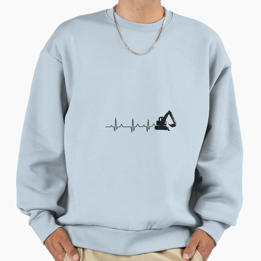 Excavator Operator Sweatshirt - Graphic Print Men Women - T-Shirt, Sweatshirt, Hoodie