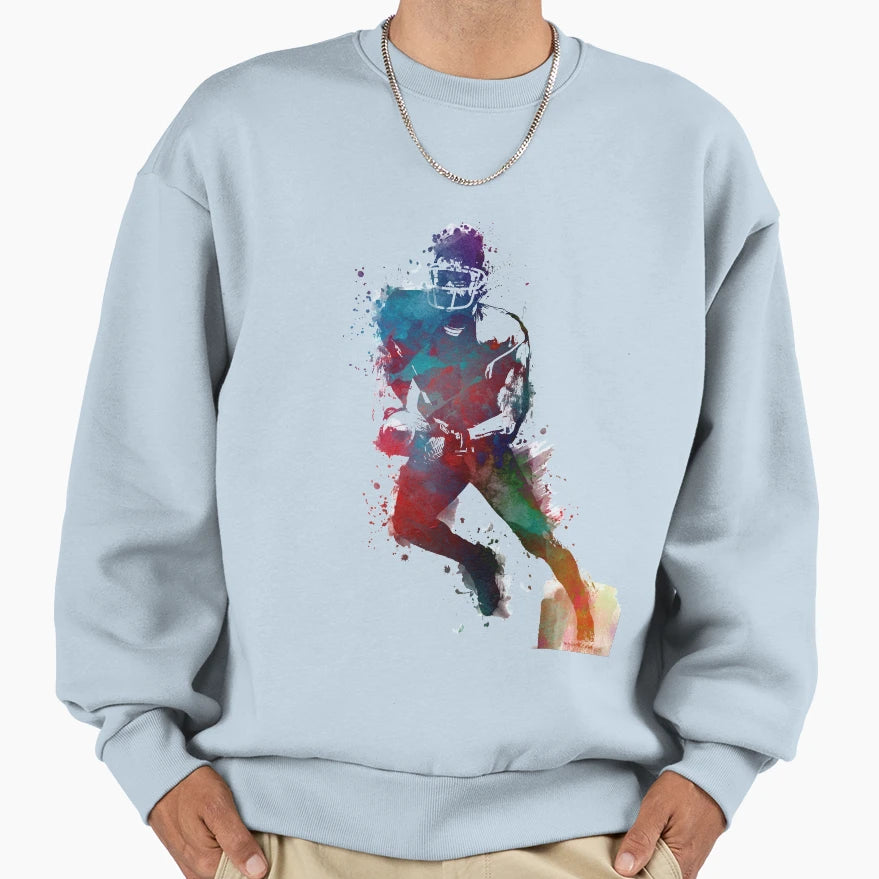 American Football Player 1 Sport Sweatshirt - Unique Graphic Men Women - T-Shirt, Sweatshirt, Hoodie