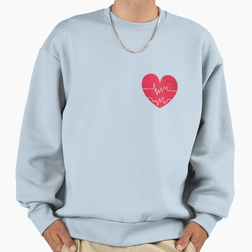 Heart Beat Sweatshirt - Trendy Graphic Men Women - T-Shirt, Sweatshirt, Hoodie