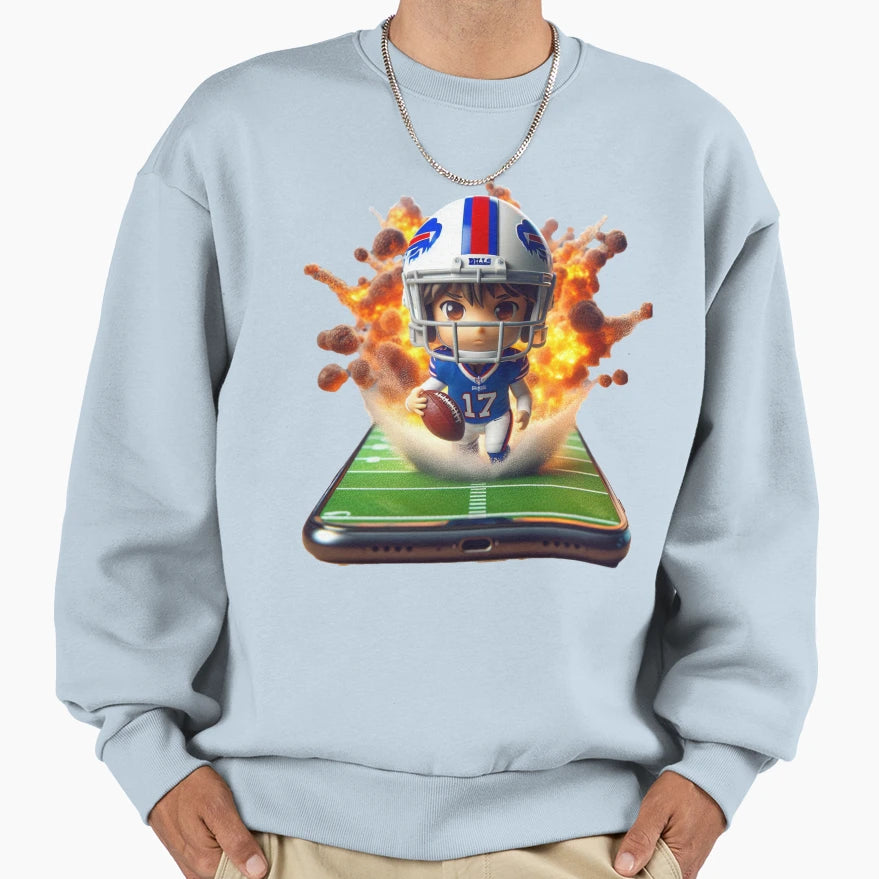 Digital Gridiron Explosive Sweatshirt - Fun Novelty Design for Adults - T-Shirt, Sweatshirt, Hoodie