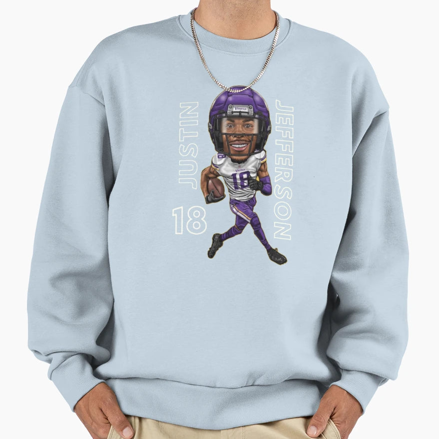Jj Caricature Sweatshirt - Trendy Graphic for Adults - T-Shirt, Sweatshirt, Hoodie