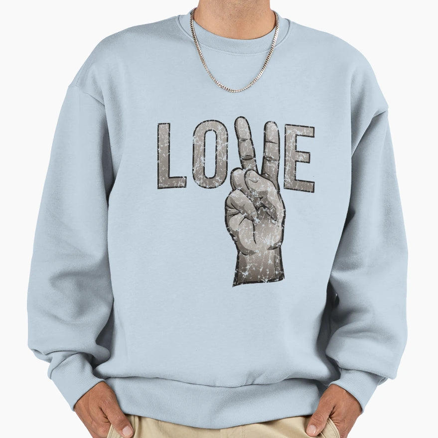 Peace Love Sweatshirt - Casual Everyday Wear Men Women - T-Shirt, Sweatshirt, Hoodie