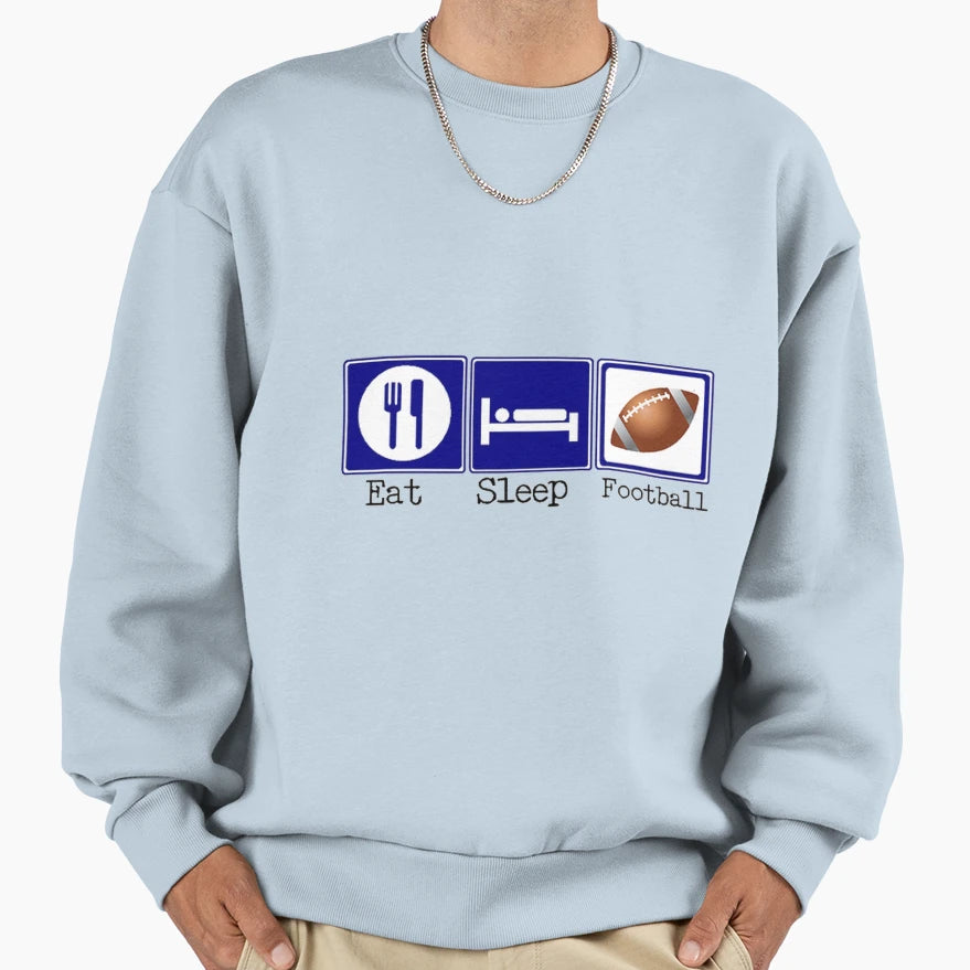 Eat Sleep Football Sweatshirt - Minimalist Print for Adults - T-Shirt, Sweatshirt, Hoodie