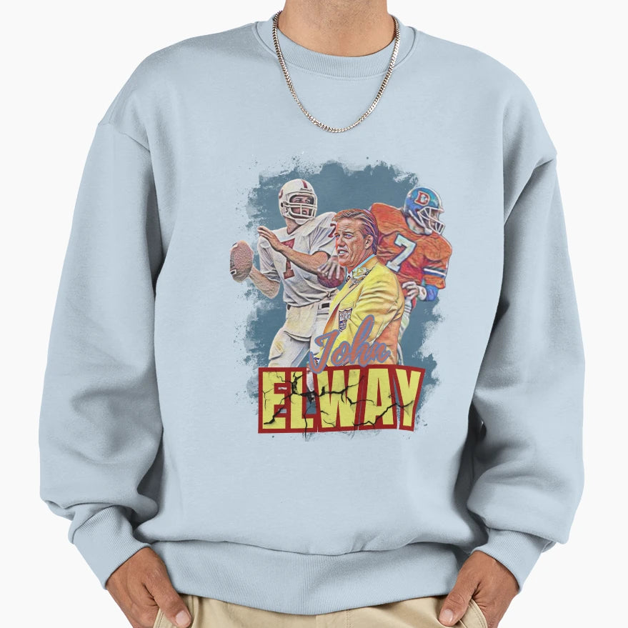 John Elway Fan Art Sweatshirt - Custom Art Print Men Women - T-Shirt, Sweatshirt, Hoodie