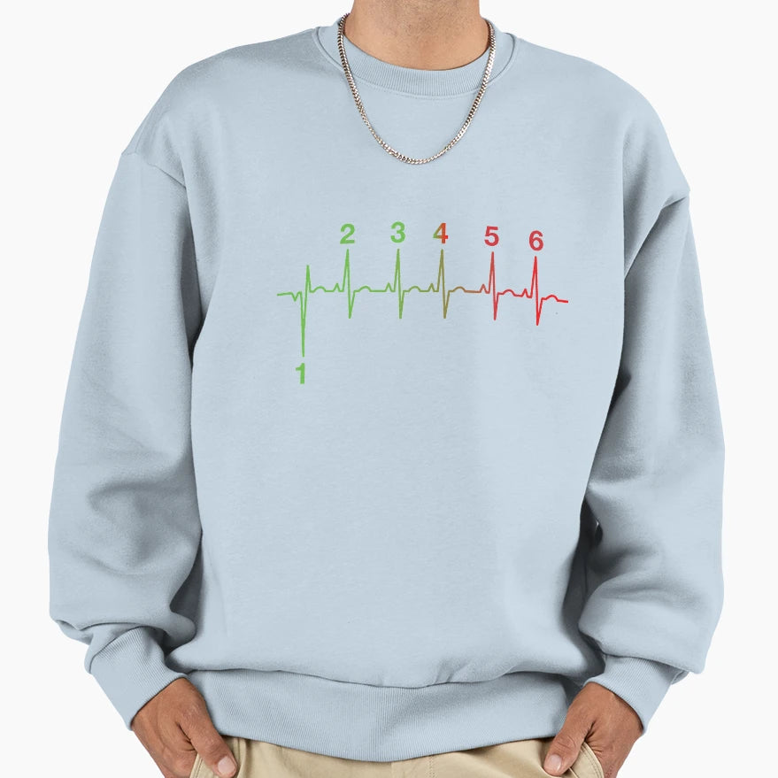Motorcycle Heartbeat Gear Shift Sweatshirt - Custom Art Print for Adults - T-Shirt, Sweatshirt, Hoodie
