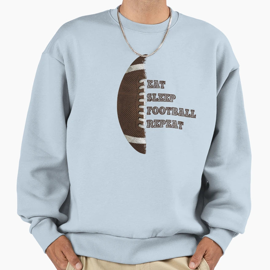 American Football Eat Sleep Sweatshirt - Minimalist Print Men Women - T-Shirt, Sweatshirt, Hoodie