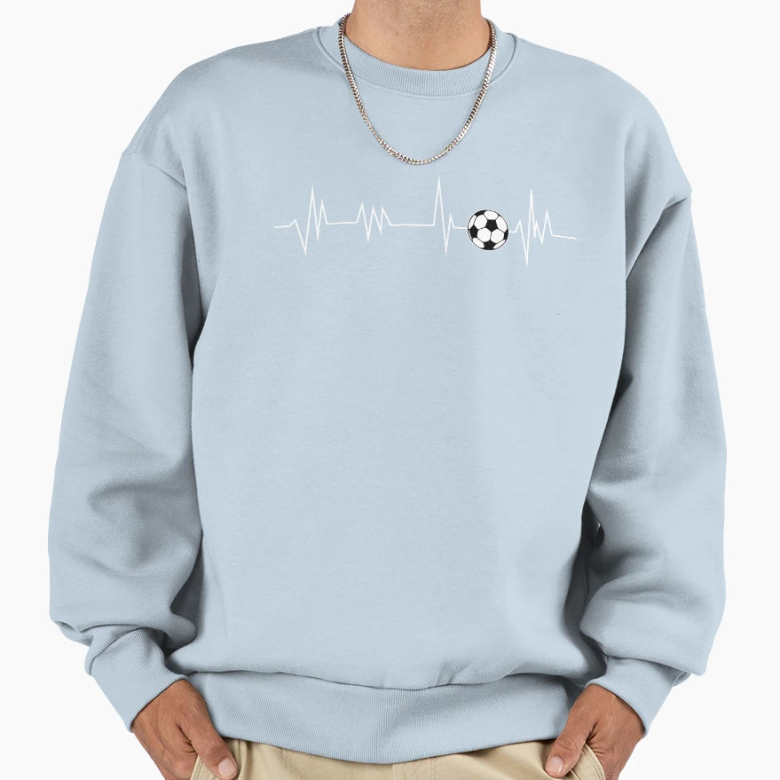 Heartbeat Soccer Sweatshirt - Novelty Apparel for Adults - T-Shirt, Sweatshirt, Hoodie