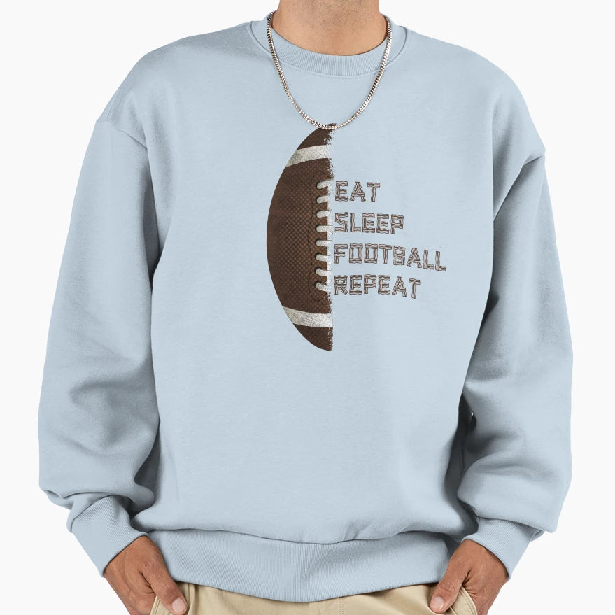 American Football Eat Sleep Sweatshirt - Aesthetic Graphic Men Women - T-Shirt, Sweatshirt, Hoodie