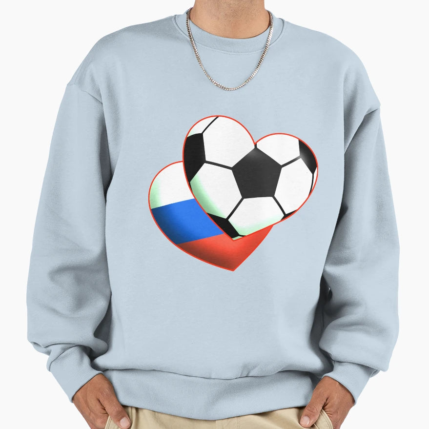 Football Heart Russia Sweatshirt - Custom Art Print Men Women - T-Shirt, Sweatshirt, Hoodie
