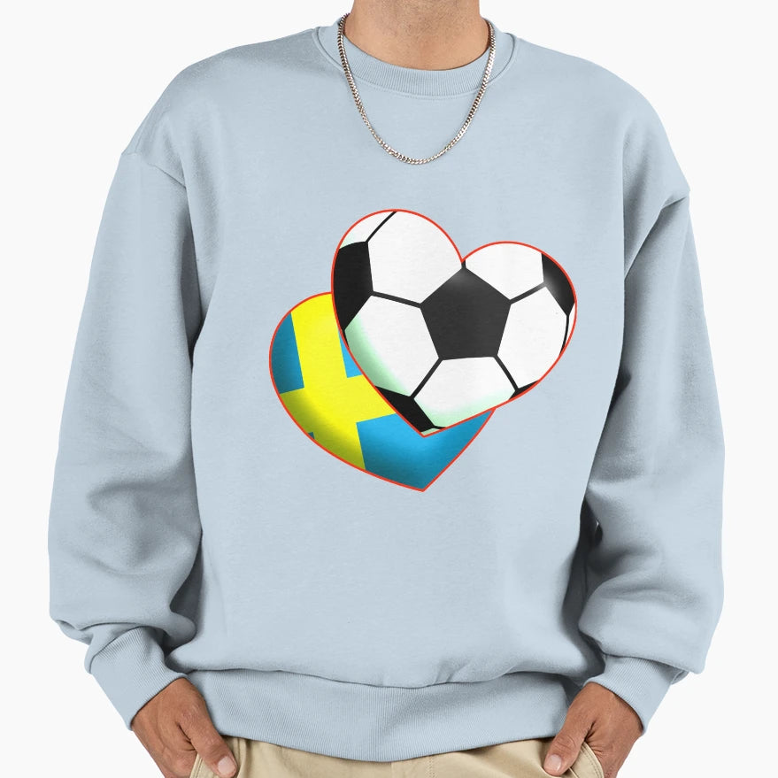 Football Heart Sweden Sweatshirt - Aesthetic Graphic for Adults - T-Shirt, Sweatshirt, Hoodie