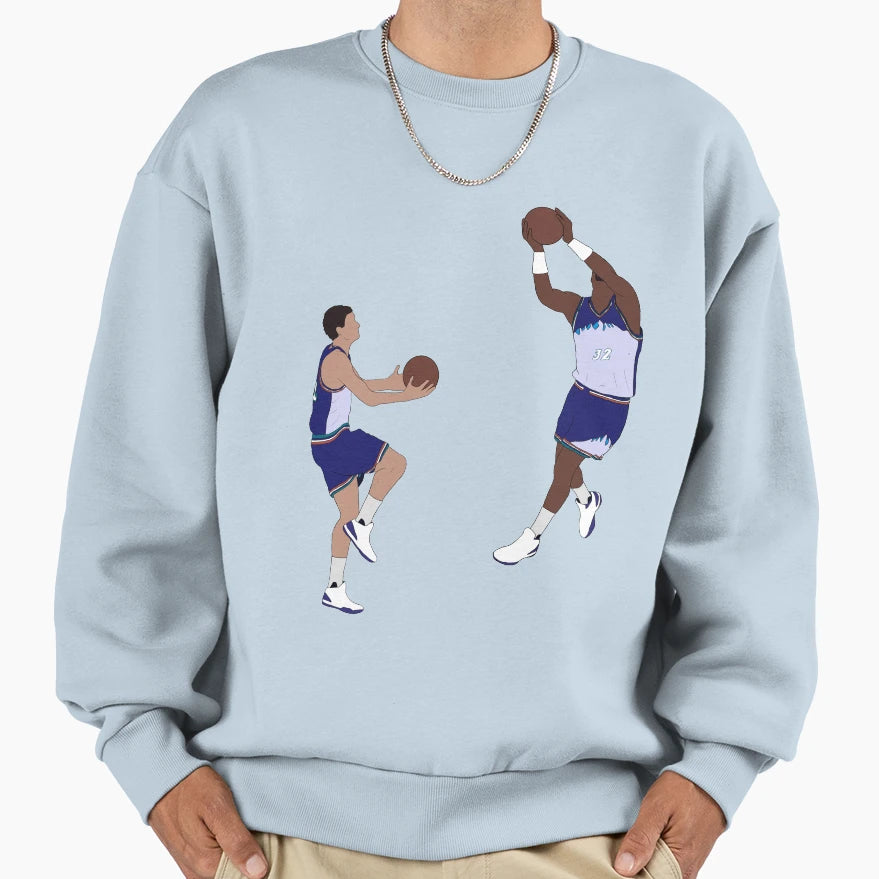 John Stockton Alley Oop To Karl Sweatshirt - Minimalist Print for Adults - T-Shirt, Sweatshirt, Hoodie