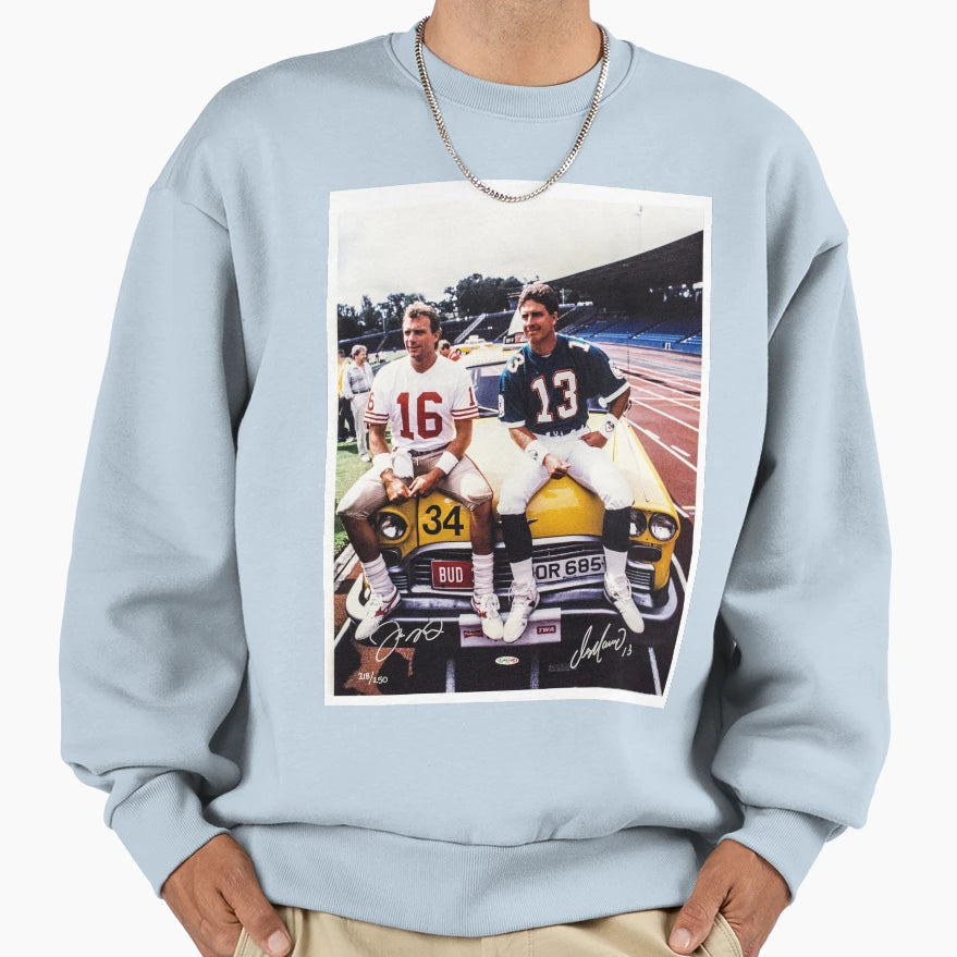 Dan Marino Joe Montana Sweatshirt - Custom Art Print Men Women - T-Shirt, Sweatshirt, Hoodie