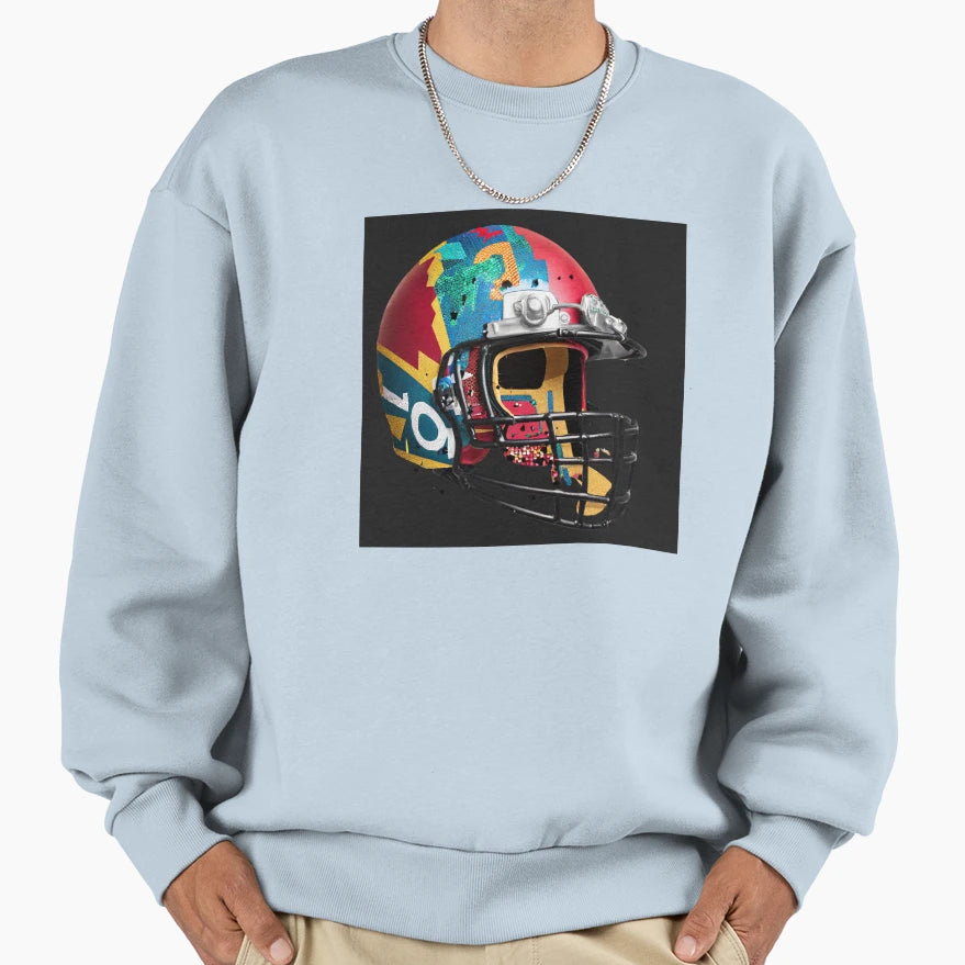 American Football Helmet Sweatshirt - Unique Graphic Men Women - T-Shirt, Sweatshirt, Hoodie