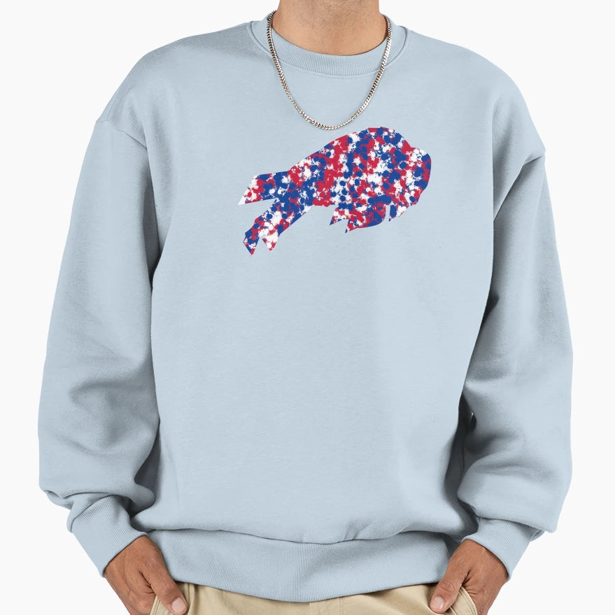 Bills Logo Paint Splatter Sweatshirt - Fun Novelty Design Men Women - T-Shirt, Sweatshirt, Hoodie
