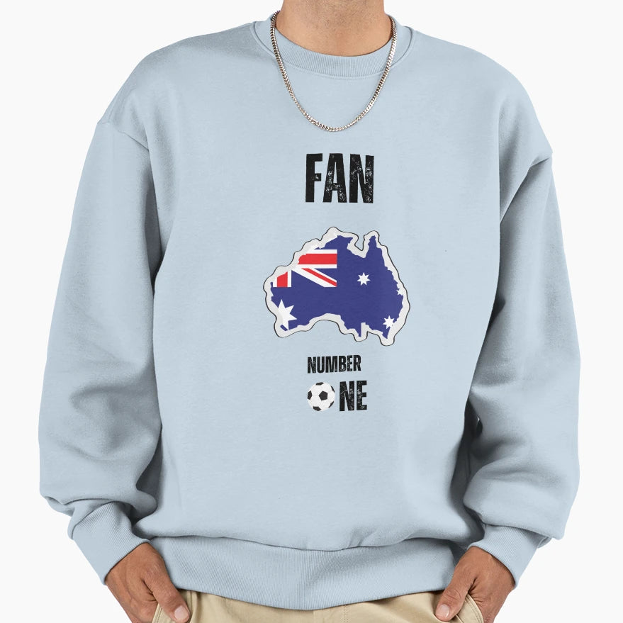 Fan Australia Soccer Number One Sweatshirt - Aesthetic Graphic Men Women - T-Shirt, Sweatshirt, Hoodie