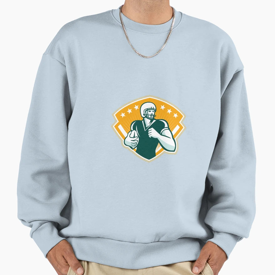 American Football Runningback Crest Sweatshirt - Novelty Apparel Unisex - T-Shirt, Sweatshirt, Hoodie