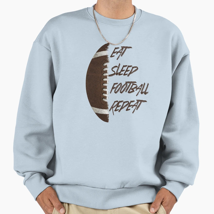 American Football Eat Sleep Sweatshirt - Minimalist Print for Adults - T-Shirt, Sweatshirt, Hoodie