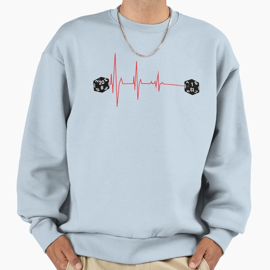 Crit Fail Ekg Sweatshirt - Casual Everyday Wear Unisex - T-Shirt, Sweatshirt, Hoodie