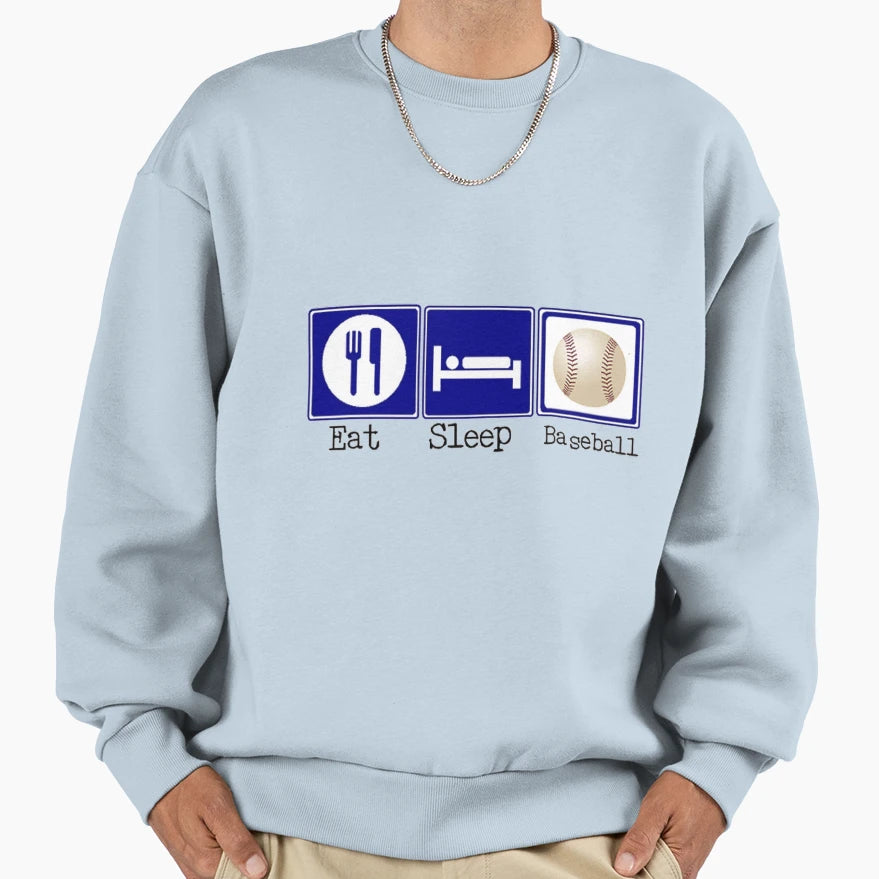 Eat Sleep Baseball Sweatshirt - Aesthetic Graphic for Adults - T-Shirt, Sweatshirt, Hoodie