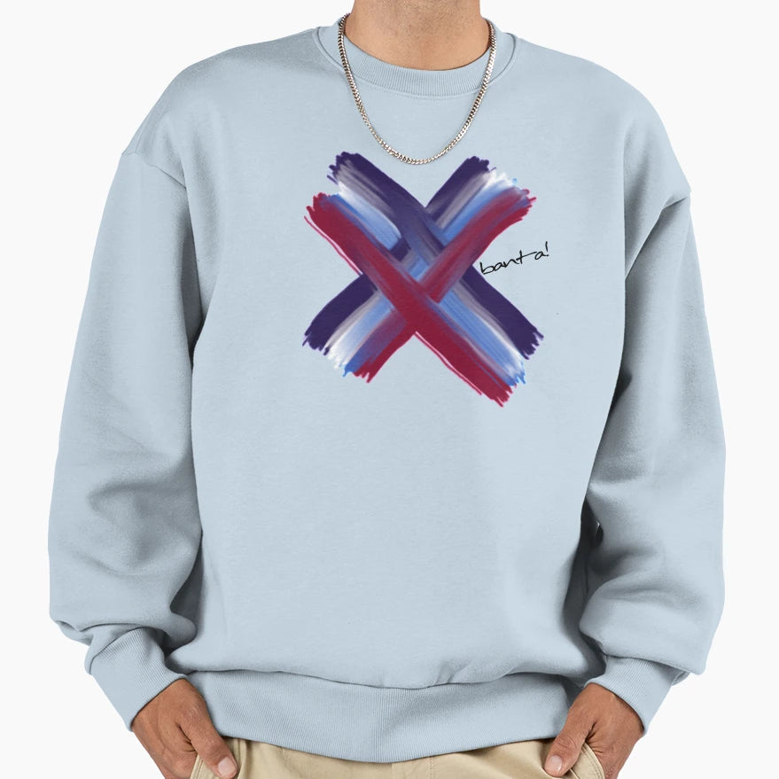 X Red White Blue Sweatshirt - Casual Everyday Wear Men Women - T-Shirt, Sweatshirt, Hoodie