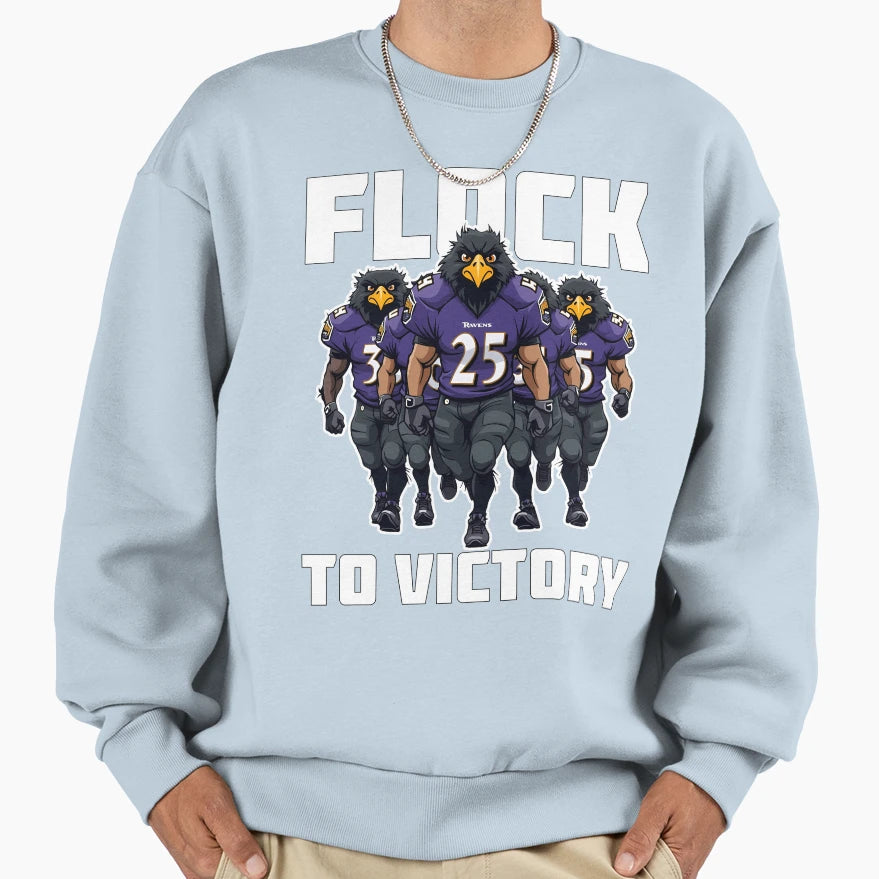 Flock To Victory Football Sweatshirt - Fun Novelty Design for Adults - T-Shirt, Sweatshirt, Hoodie