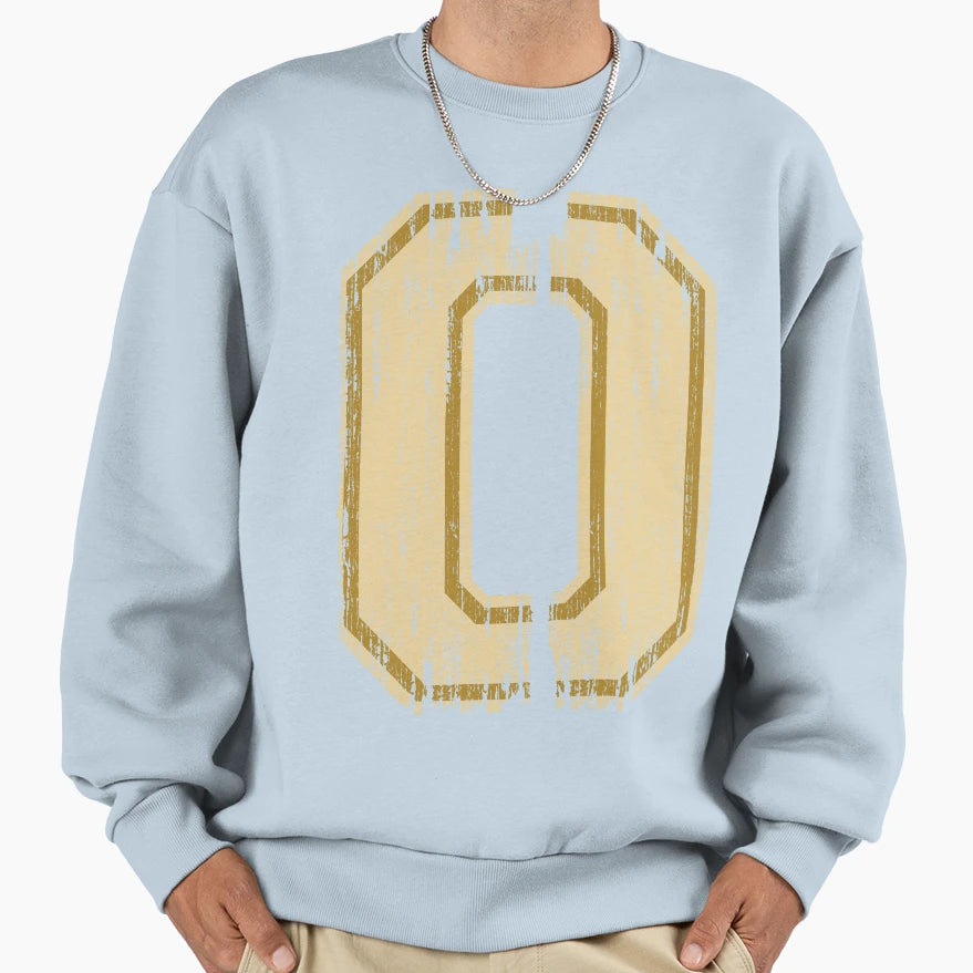 Distressed Sports Number 0 Sweatshirt - Minimalist Print for Adults - T-Shirt, Sweatshirt, Hoodie