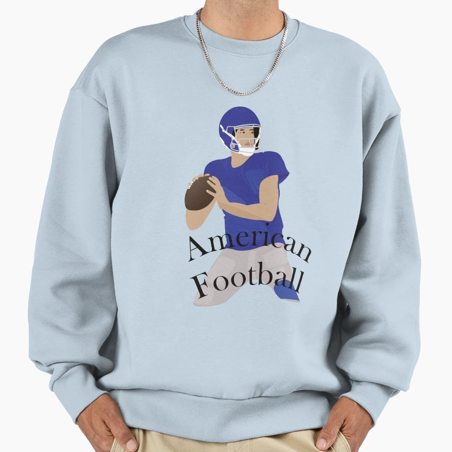 American Football Player Action Sweatshirt - Custom Art Print for Adults - T-Shirt, Sweatshirt, Hoodie