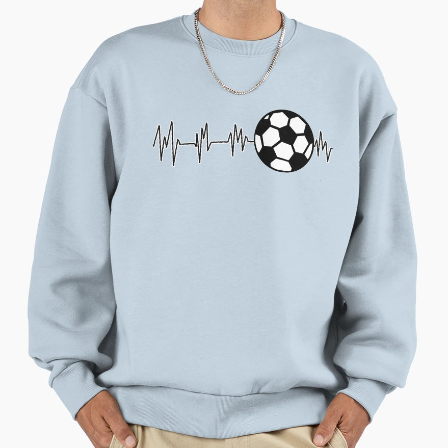 Football Heartbeat Sports Passion Sweatshirt - Aesthetic Graphic Men Women - T-Shirt, Sweatshirt, Hoodie