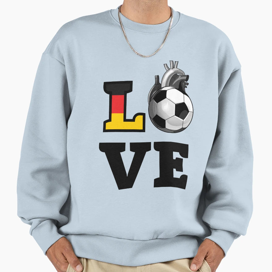 Love Soccer Sweatshirt - Minimalist Print Men Women - T-Shirt, Sweatshirt, Hoodie